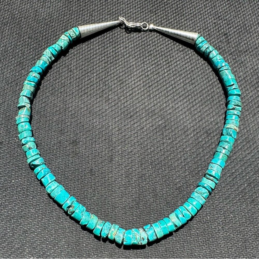 Hand Crafted Unique Earth “One of a Kind”Turquoise & Sterling Silver Choker